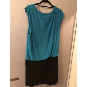 Bisou Bisou Teal and Black Dress